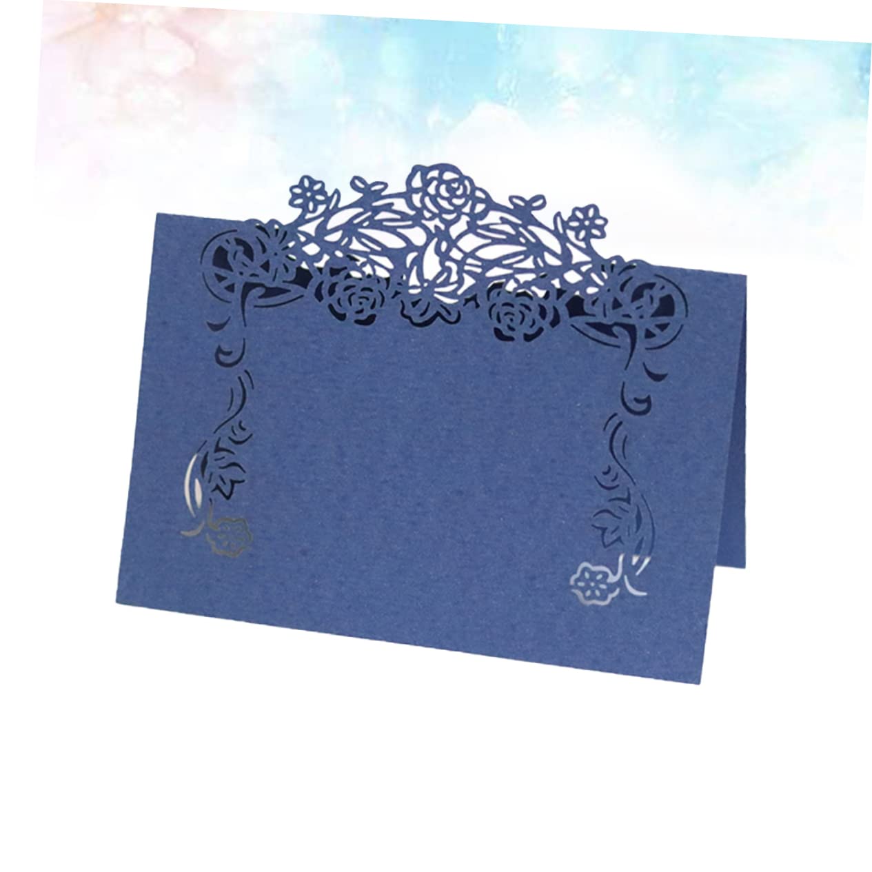PRETYZOOM 150pezzi Segnaposto Matrimonio Eleganti Carta Vintage Blu Cartoncini Per Nomi Tavola Per Eventi e Feste