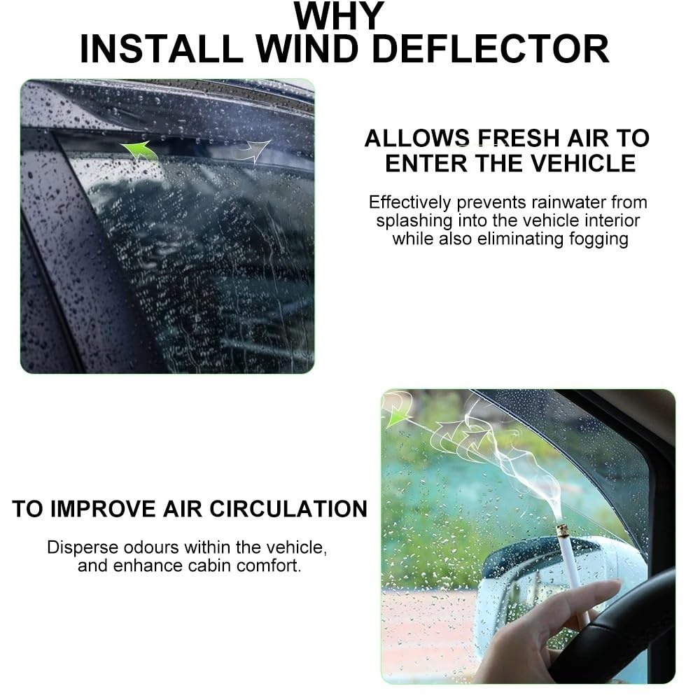 LUTFI Deflectores Viento Protectores Visera De Ventana Lateral para L200 para Triton 2015-2023 Deflector Lluvia Y Sol Protectores Weathershield Negro Accesorios Adicionales Cabina