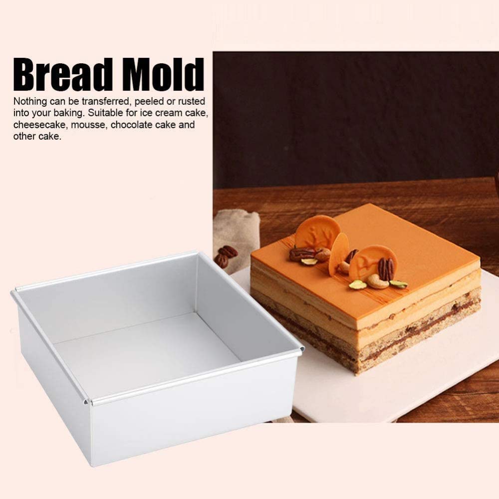 Stampo per Torta da Forno a Forma Quadrata in Alluminio Anodizzato Stampo per Torta per Mousse con Fondo Rimovibile per Cucina Domestica