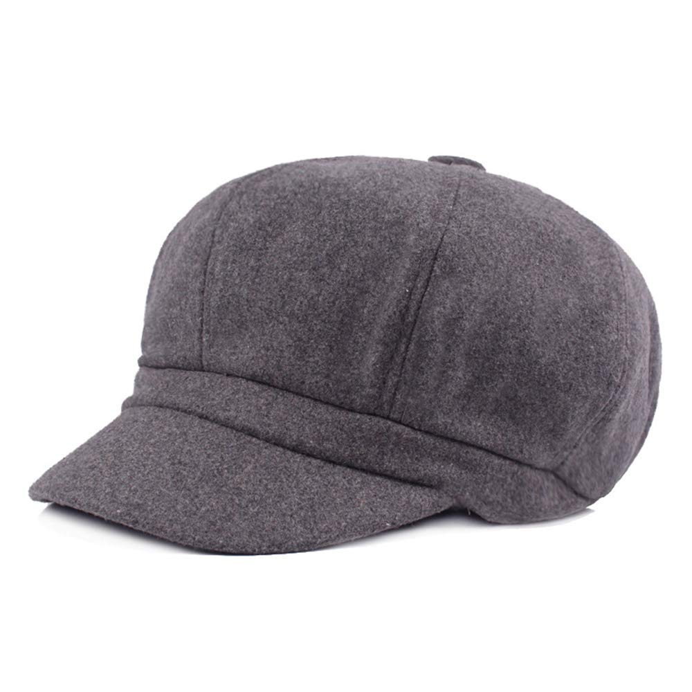 Uteruik Women's Dark Gray Beret Newsboy Baker Boy Hat Classic Winter Soft Warm Cap Visor Hats Soft Lined (Dark Gray)