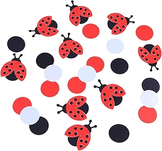 MRMSLI 180 Pieces Ladybug Confetti Red Black White Circle Confetti Red Black White Ladybug Decor Ladybug Themed Party Confetti for Ladybug Themed Party Baby Shower First Birthday Party Decoration