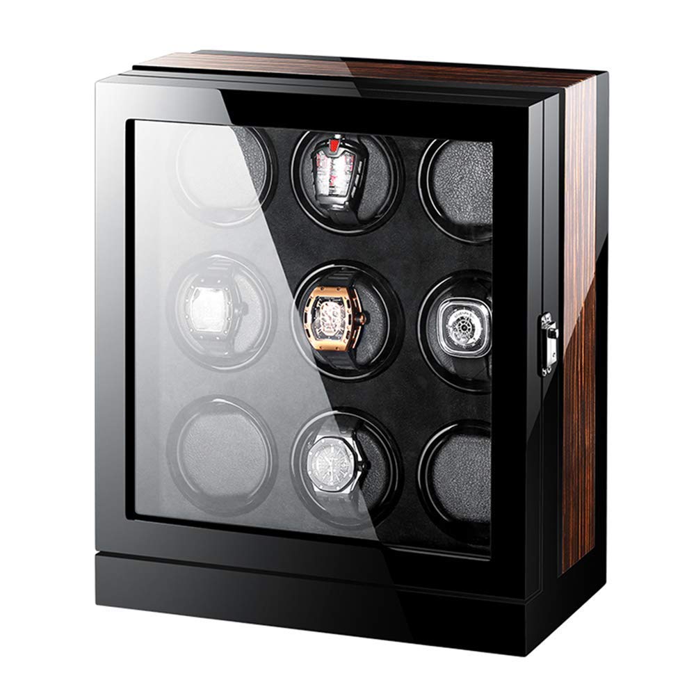 OLSKFUH Watch Winder For Automatic Watches Piano Finish Lcd Display Touch Screen Built-In Illumination Fit Man Women Watches Watch Winder Display Watch Box Watch Storage,A-6+0,A-6+0