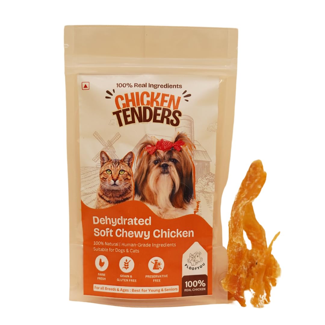 FloofYou Chewy Chicken Tenders Soft Jerky Strips for Young & Seniors Natural Healthy Dog Treat (B0C1K7B5NT) Amazon Price History, Amazon Price Tracker