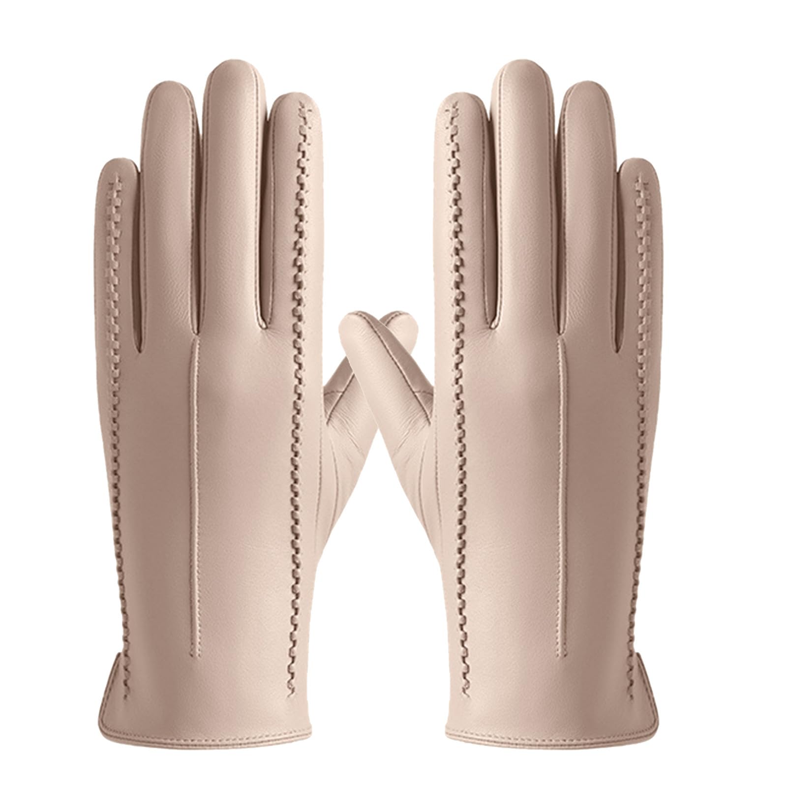 Winter Gloves Men Women Windproof Touchscreen Leather Gloves Cold Weather Warm Lining Glove for Cycling Outdoor Sports