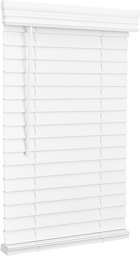 Lotus & Windoware Persiana de oscurecimiento de habitación de madera sintética de 2 pulgadas de ancho x 48 pulgadas de largo, sin cables, en
