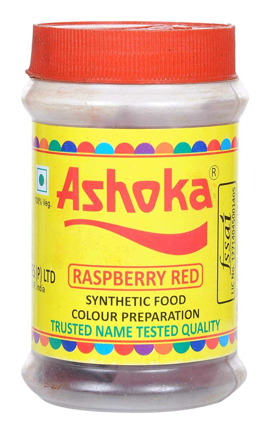 ASHOKA Raspberry Red Food Colour Powder - Natural Extract for Cake, Biryani, Sweets, Desserts, Ice Cream, Beverages & Baking - Vibrant Edible Colorant - 80g Each (Pack of 10)