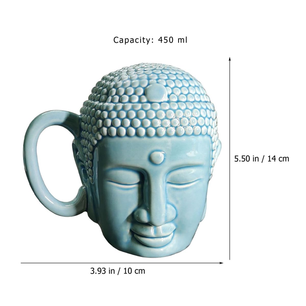 Tasse à Café en Céramique Bouddha 450Ml avec Anse Ergonomique Mug Créatif pour Boire Café et Thé Tasse en Céramique Antidérapante Maison et Bureau
