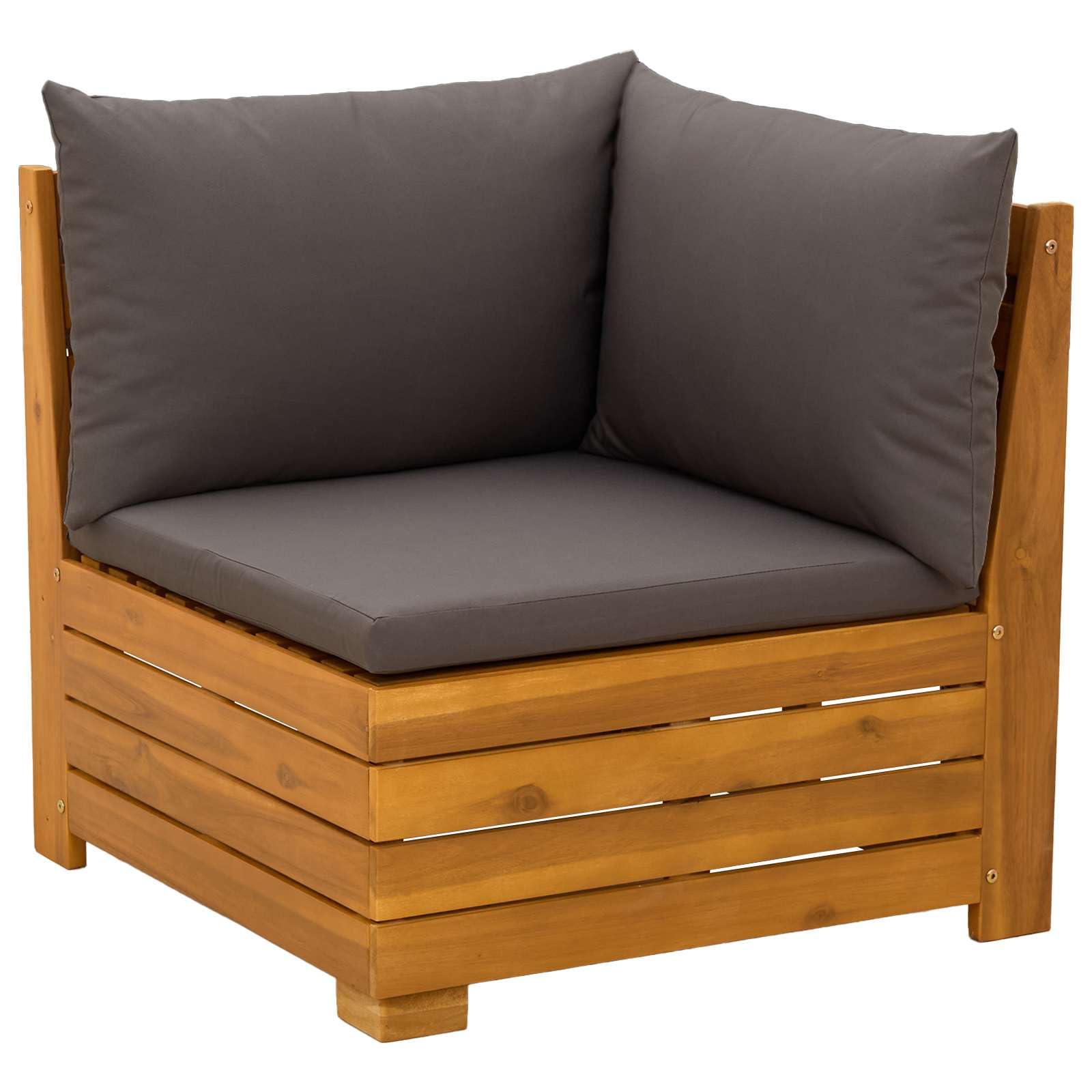 Outdoor-Sofagarnitur 4-Teilig Akazie Massivholz mit Kissen Braun