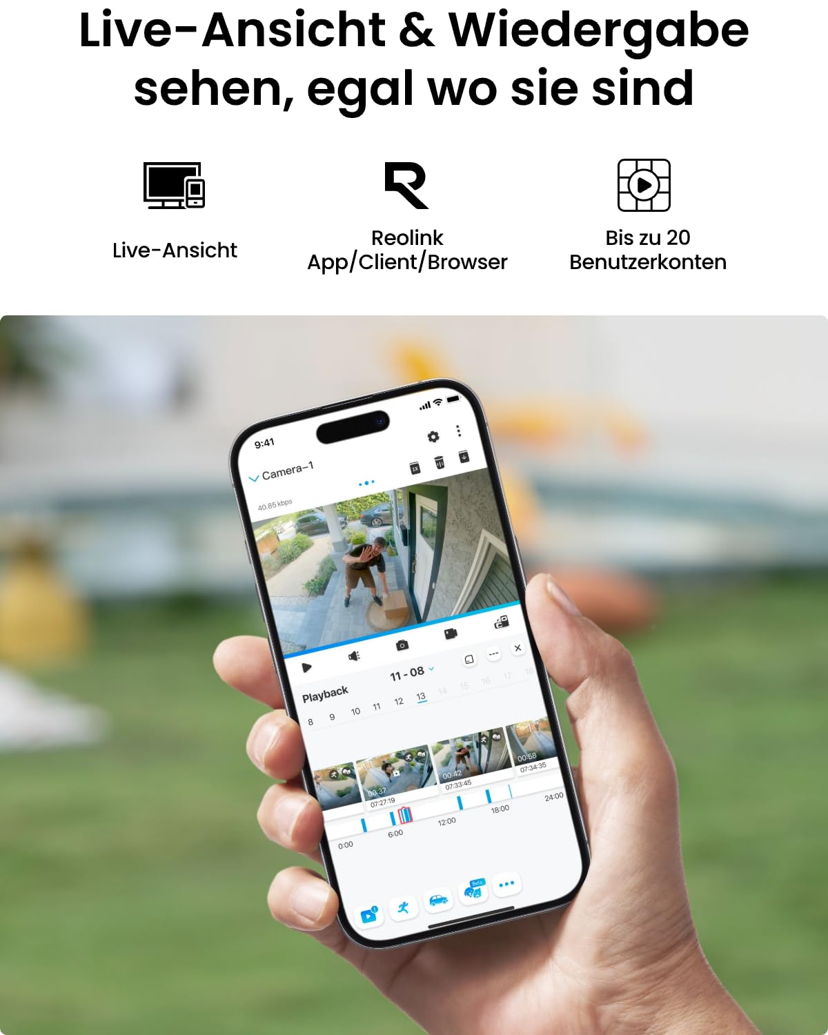 Reolink 4K Smarte PoE Überwachungskamera Aussen mit Personen-/Fahrzeugerkennung, 8MP IP Kamera mit Audio und microSD Kartensteckplatz, IR Nachtsicht, IP67 Wasserfest, Zeitraffer, RLC-810A