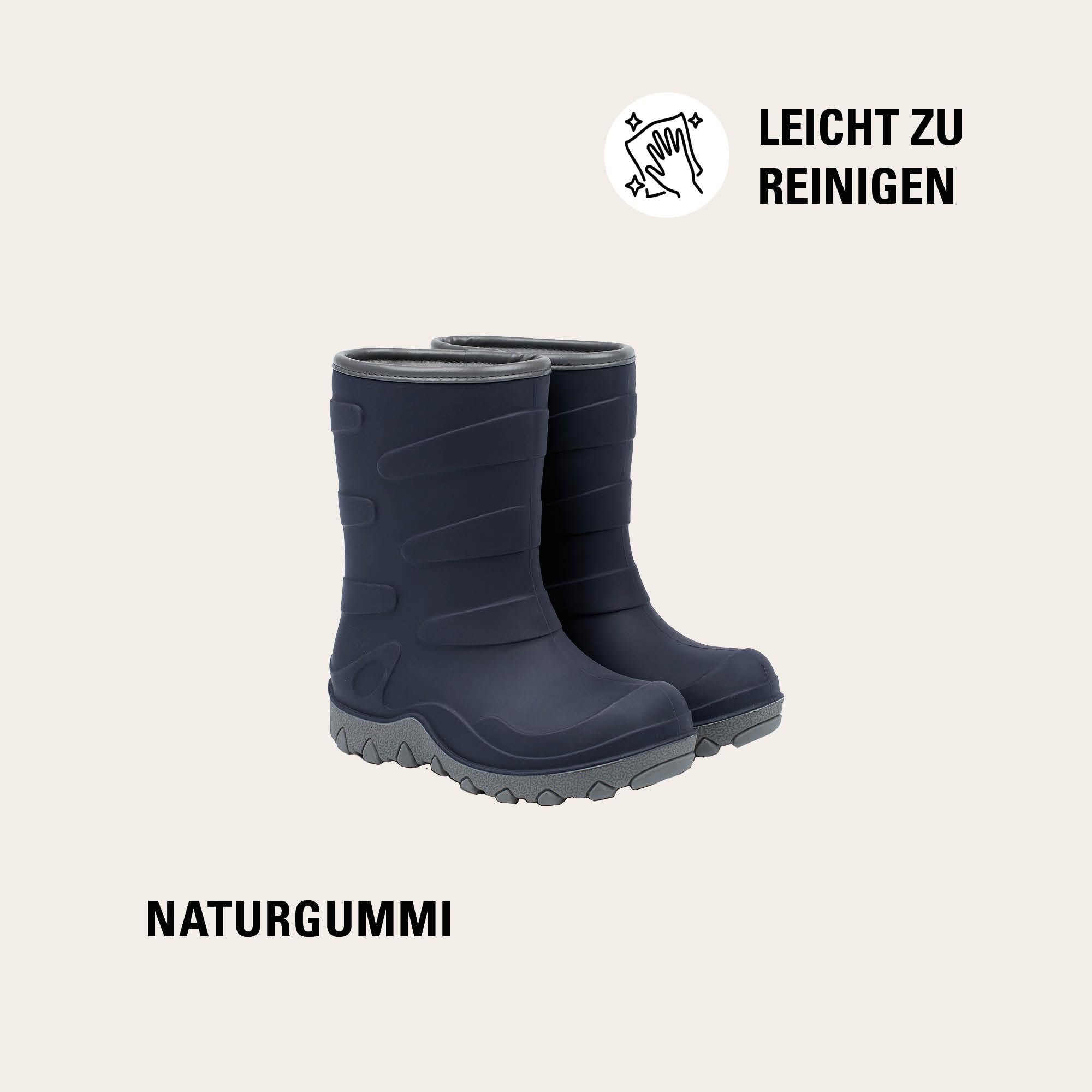 Mikk-line Botas de goma forradas niño, Azul noche, 32 EU