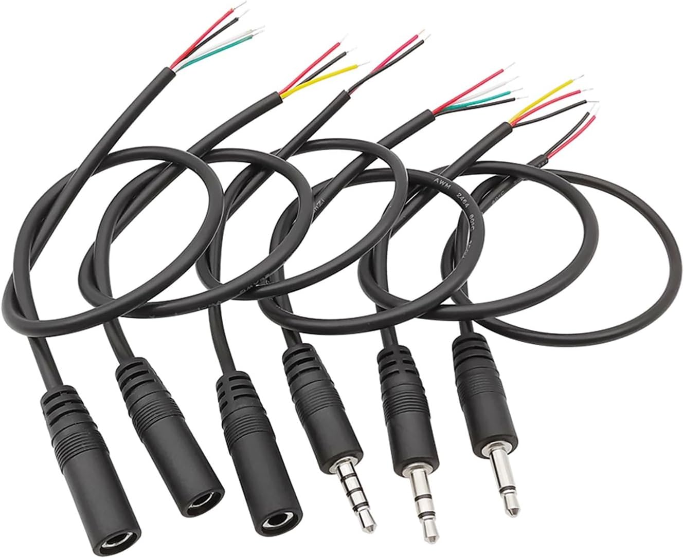 3.5mm 1/8'' Mono/Stereo Male Plug Female Jack Connector 2/3