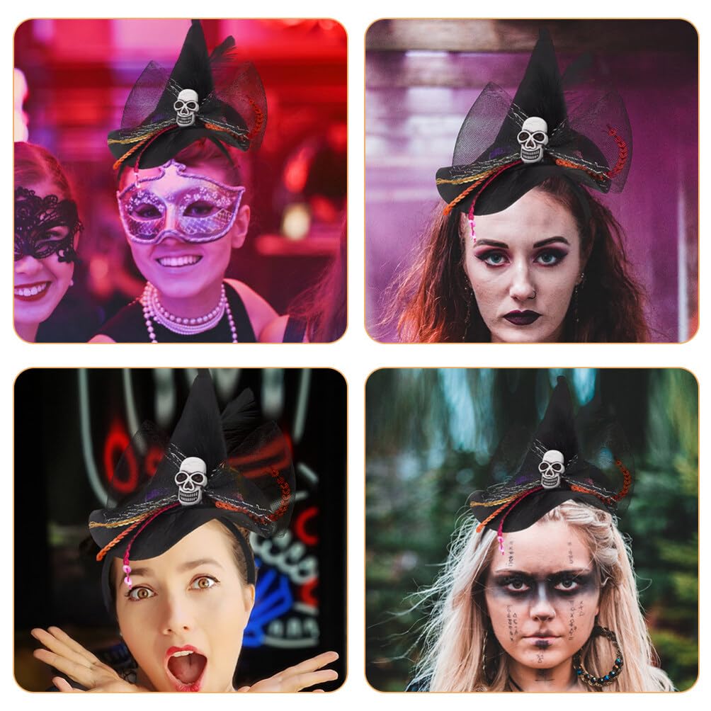 KarnevalsTeufel Hexenhut Haarreif – In 3 Farben Erhältlich (Schwarz, Rot, Schwarz-Rot) Für Halloween & Karneval