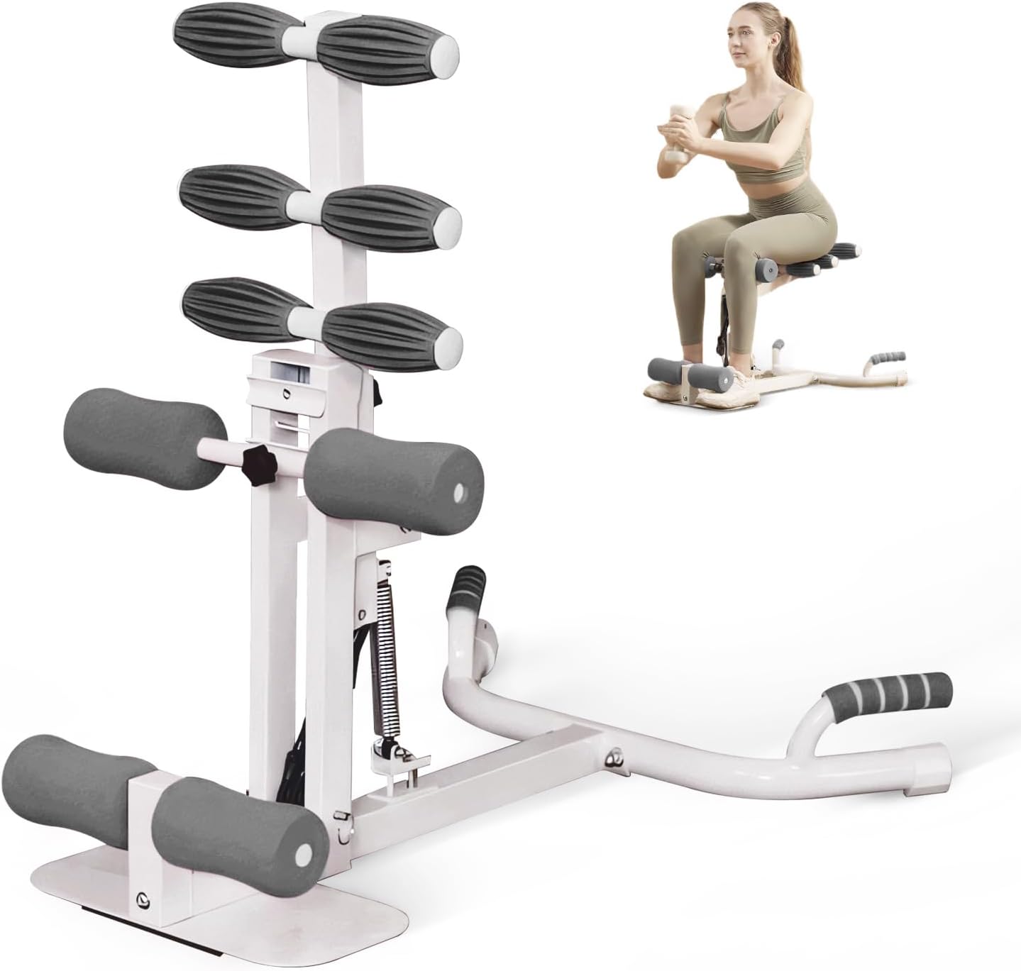 PAETA Squat Machine, Deep Squat Machine for Women, Glutes Workout Equipment with Adjustable Resistance Bands, Leg, Core & Ab Exercise Machine, Squat Assist Trainer for Home Gym, Pink