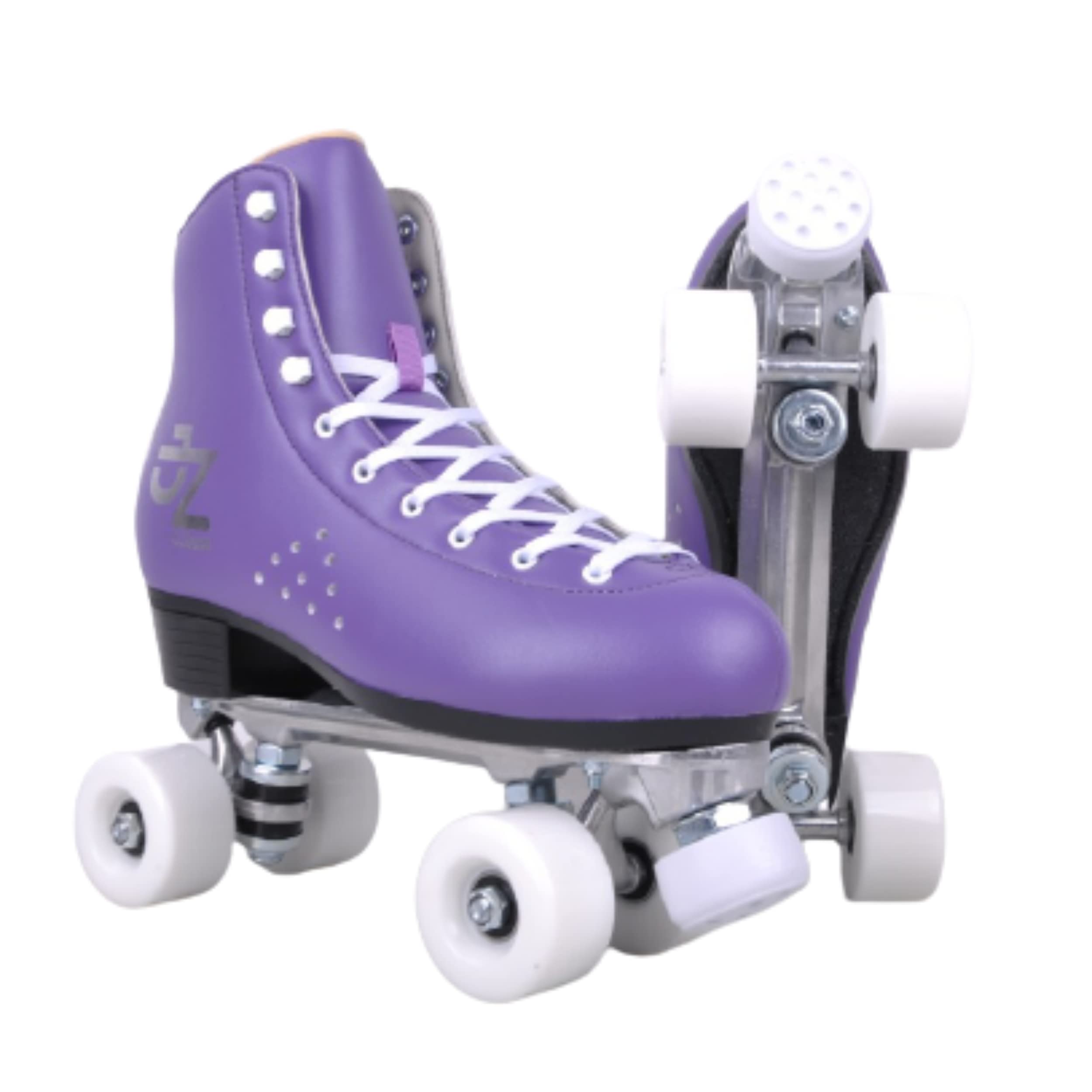 J. Zanti Vintage Roller Skates for Women & Men – Classic Retro Purple Quad Roller Skates, Microfiber Leather Boot w/Aluminum Plates – Ideal for Men, Women, Beginner - Women's 6/ Men's 5