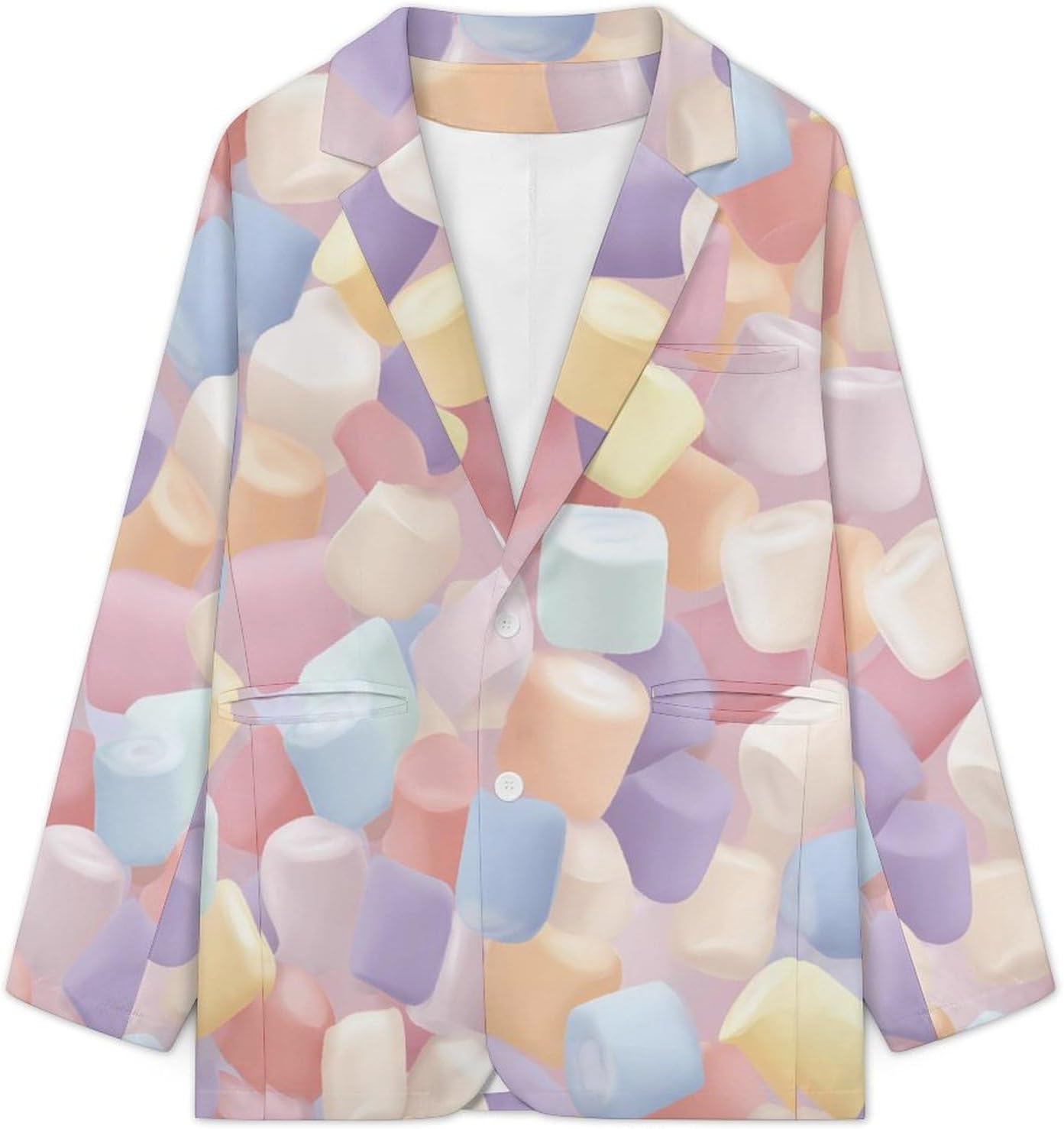 Marshmallowes Suit Jacket for Men Print Coat Jackets Dress Suits Party Wedding
