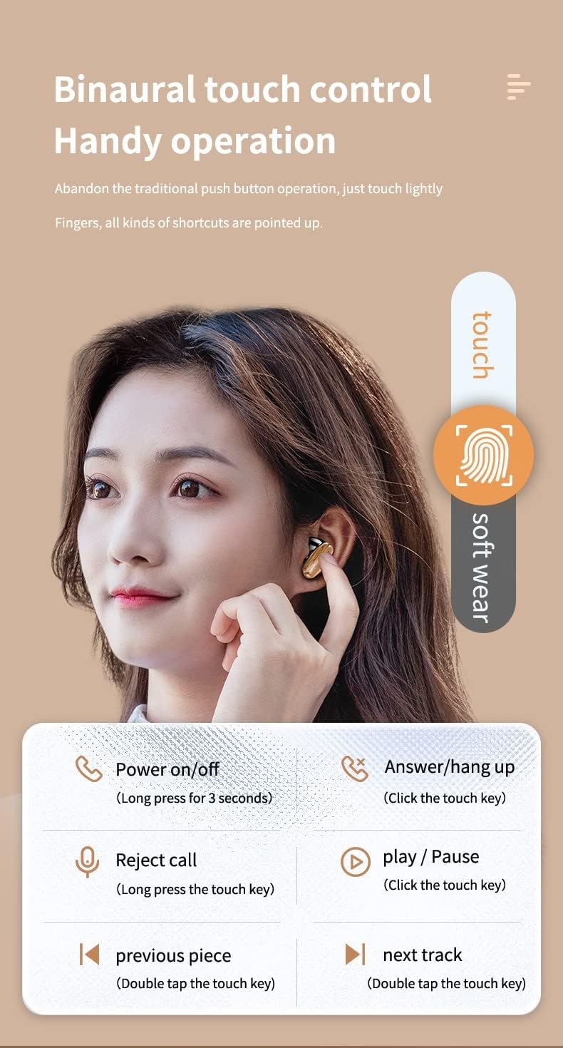 Wireless Earbuds, 48Hrs Playtime Bluetooth Earbuds Built in Noise Cancellation Mic with Charging Case, Bluetooth Headphones with Stereo Sound, IPX7 Waterproof Ear Buds for iPhone and Android
