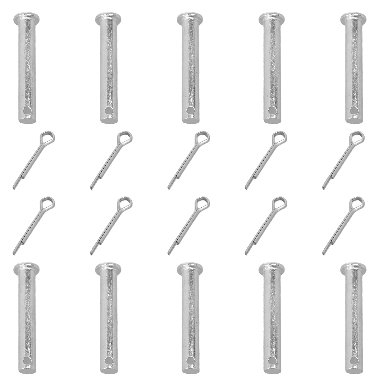 10Pcs Single Hole Clevis Pin Fasteners Flat Heads Cylindrical Pin Replacement Stainless Steel Link Hinge Pins Enduring for Trailer