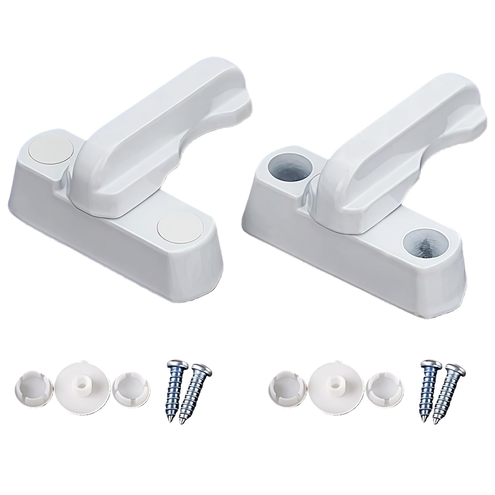 Universal Door Jammer and Window Locks, 2-Pack Sash Jammer Blocker for Enhanced Home Security on PVC/UPVC Windows and Doors, Door Security Lock with Installation 4 Screws