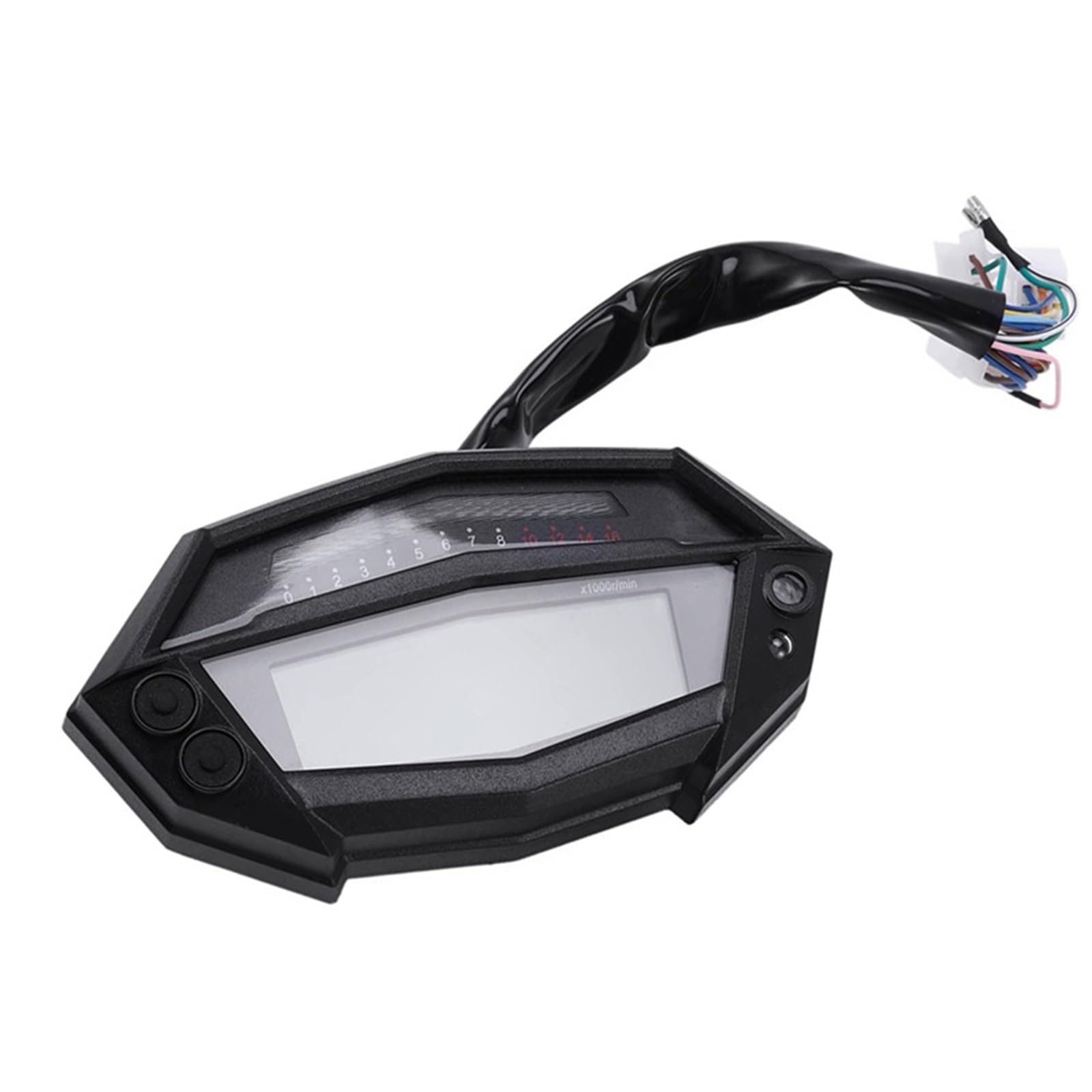 Obrotomierze motocyklowe Pasuje do Kawasaki Z1000 Tachometr motocyklowy Tachometr motocyklowy Wskaźnik LCD Prędkościomierz Cyfrowy Instrument Prędkościomierz(Black With Sensor)