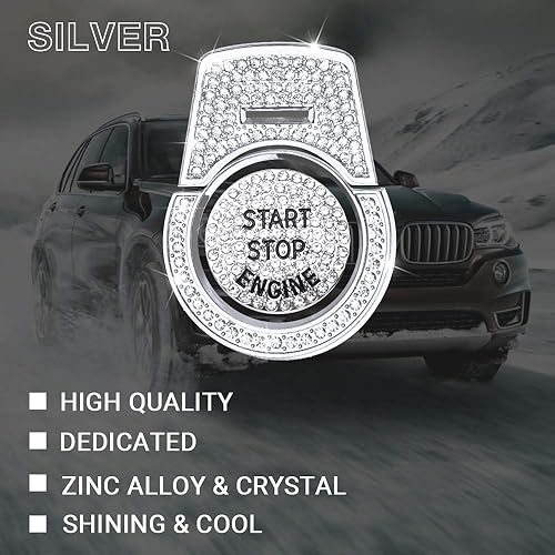 Miniatura 5 de 1797 Tapones de anillo de botón de arranque de encendido compatibles para BMW, accesorios brillantes, cubiertas adhesivas para decoración interior