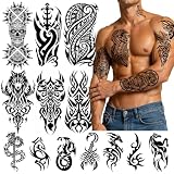 MCKTAT Totem Temporary Tattoos for Men 23 Sheets – Pre-Cut & Waterproof