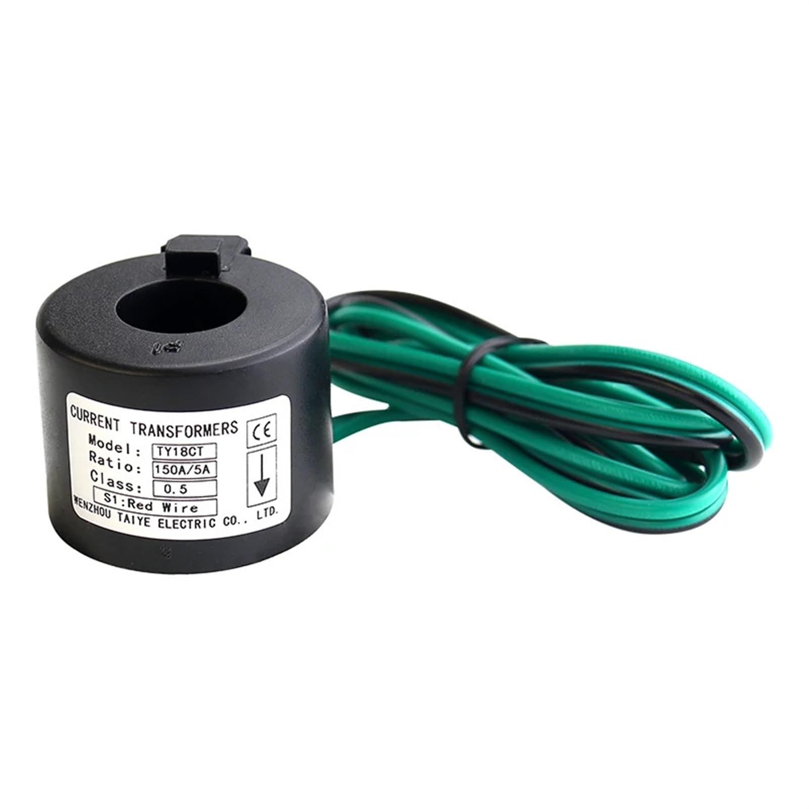 CLEUFWKO Clamp Current Transformer Ring Current Transformer KCT18 50A 75A 100A 150A 200A DIN Rail CT Sensor(30A)
