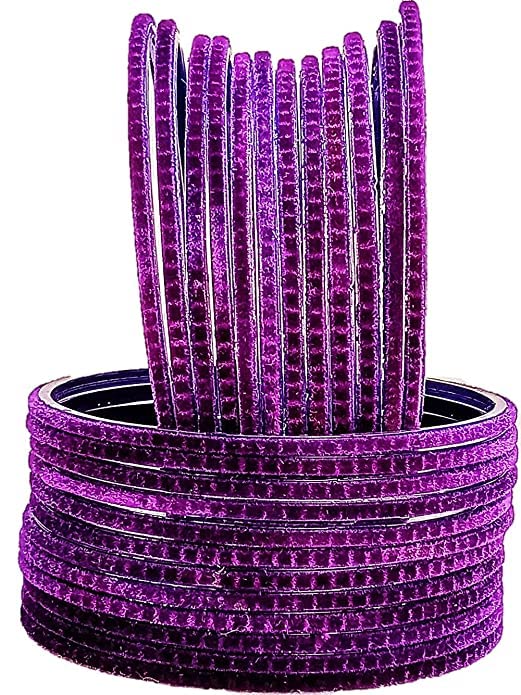 Virya Traditional Plain Velvet Glass Bangles Set for Women (Purple, 2.2) (B0BR9N99LM) Amazon Price History, Amazon Price Tracker