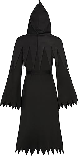 Miniatura 2 de Doxrmuru Disfraz de la parca para niños, disfraz de Halloween con ojos rojos iluminados