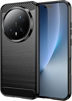 for Honor Magic 8 Pro Case, Premium Soft TPU Shockproof Anti-Slip Anti-Scratch Phone Case, Carbon Fiber Material - Black