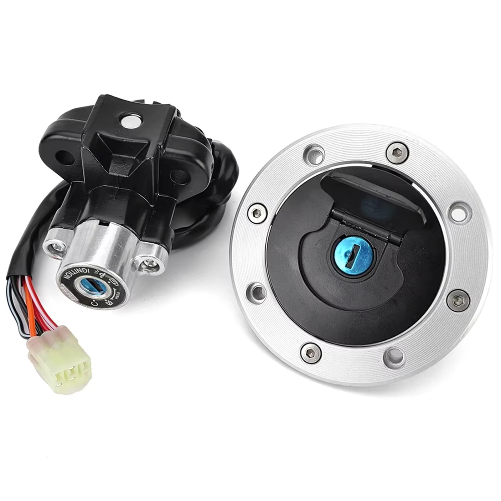 Clé Serrure D'allumage pour Moto pour Suzuki pour GSF600 pour Bandit 95-04 pour GSF1200 97-05 pour GSF 600 1200 Kit Clé Verrouillage Siège Et Bouchon D'allumage Moto