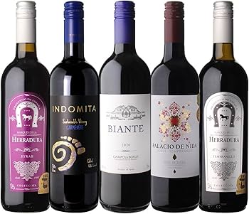 Amazon.co.jp: ワインセット 世界のぶどう飲み比べ 赤 5本 セット