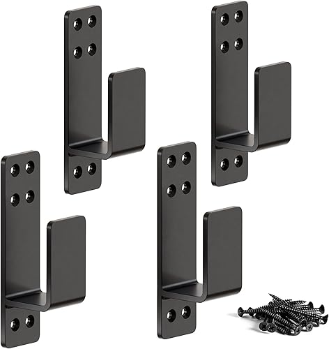 Miniatura 7 de AMZFINE Soportes de barricada de puerta de 2 x 4 resistentes, 2 piezas, soportes para barra de puerta, para seguridad en el hogar, color blanco
