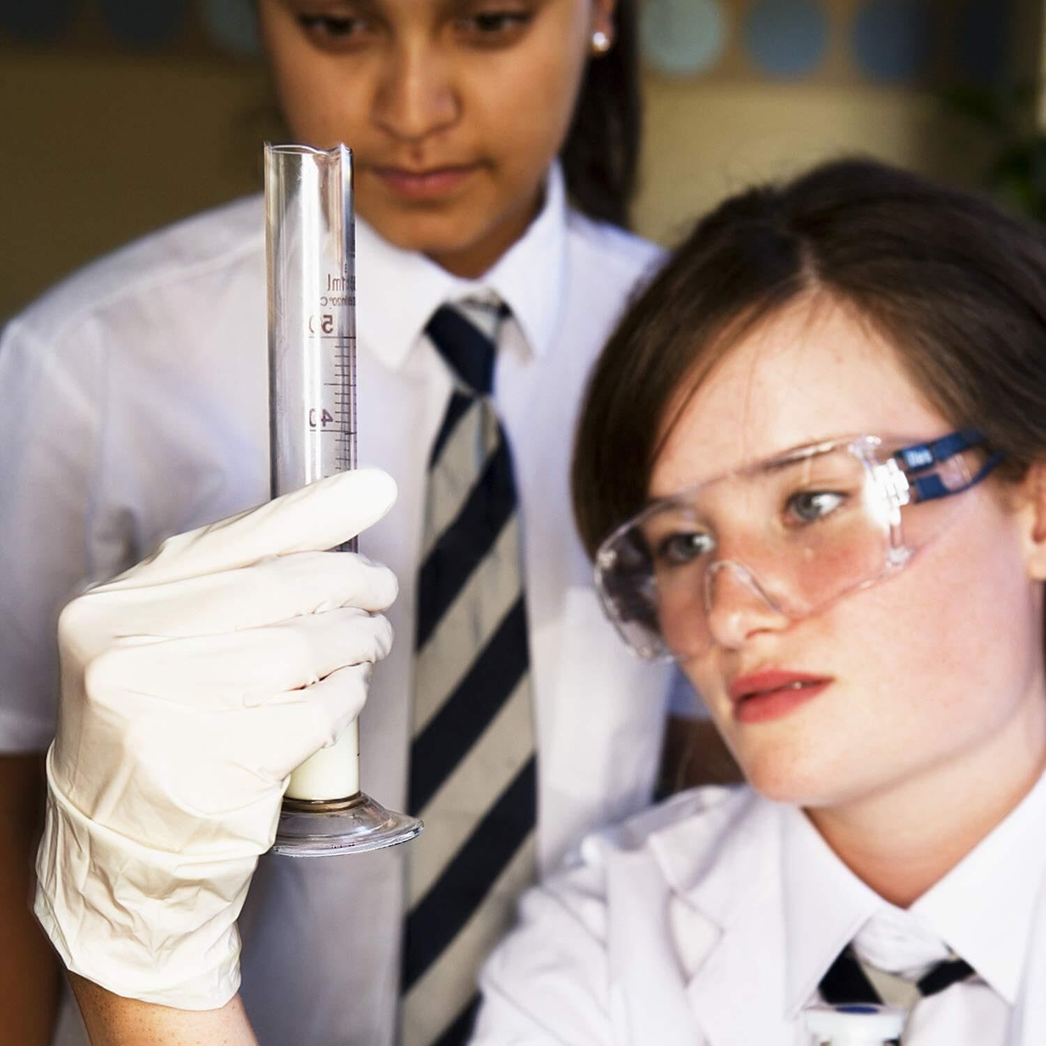 Probeta de Laboratorio para Ciencias, Juego de Laboratorio de Vidrio de borosilicato de 10 Piezas con Cilindros de 5-100 ml, pipetas de 9-12 cm, cepillos, Barra agitadora