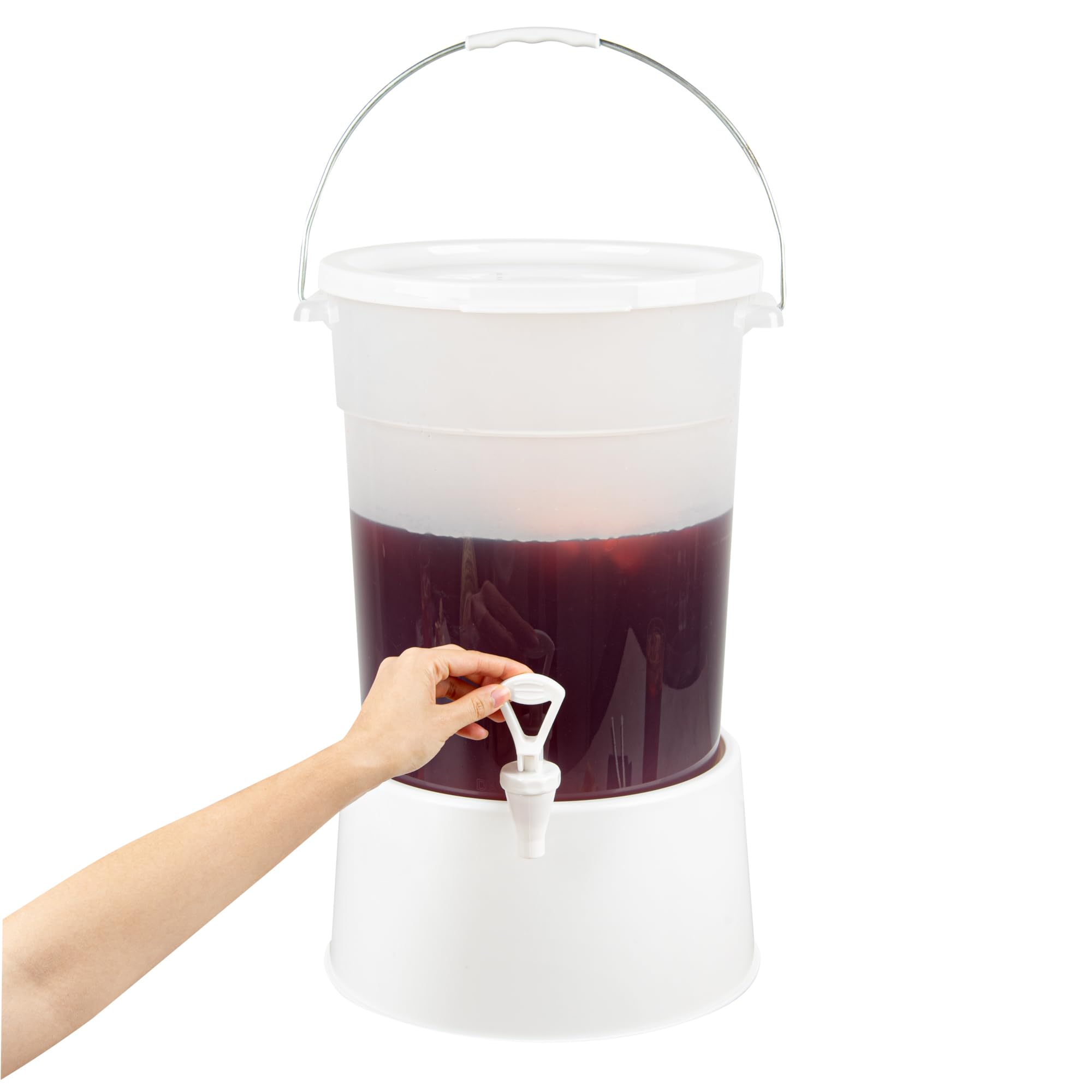 Restaurantware - Dispensador de bebidas Bev Tek de 6 galones, 1 dispensador de jugo lavable en lavavajillas, las bases se venden por separado, calcomanías incluidas, dispensador de bebidas de plástico