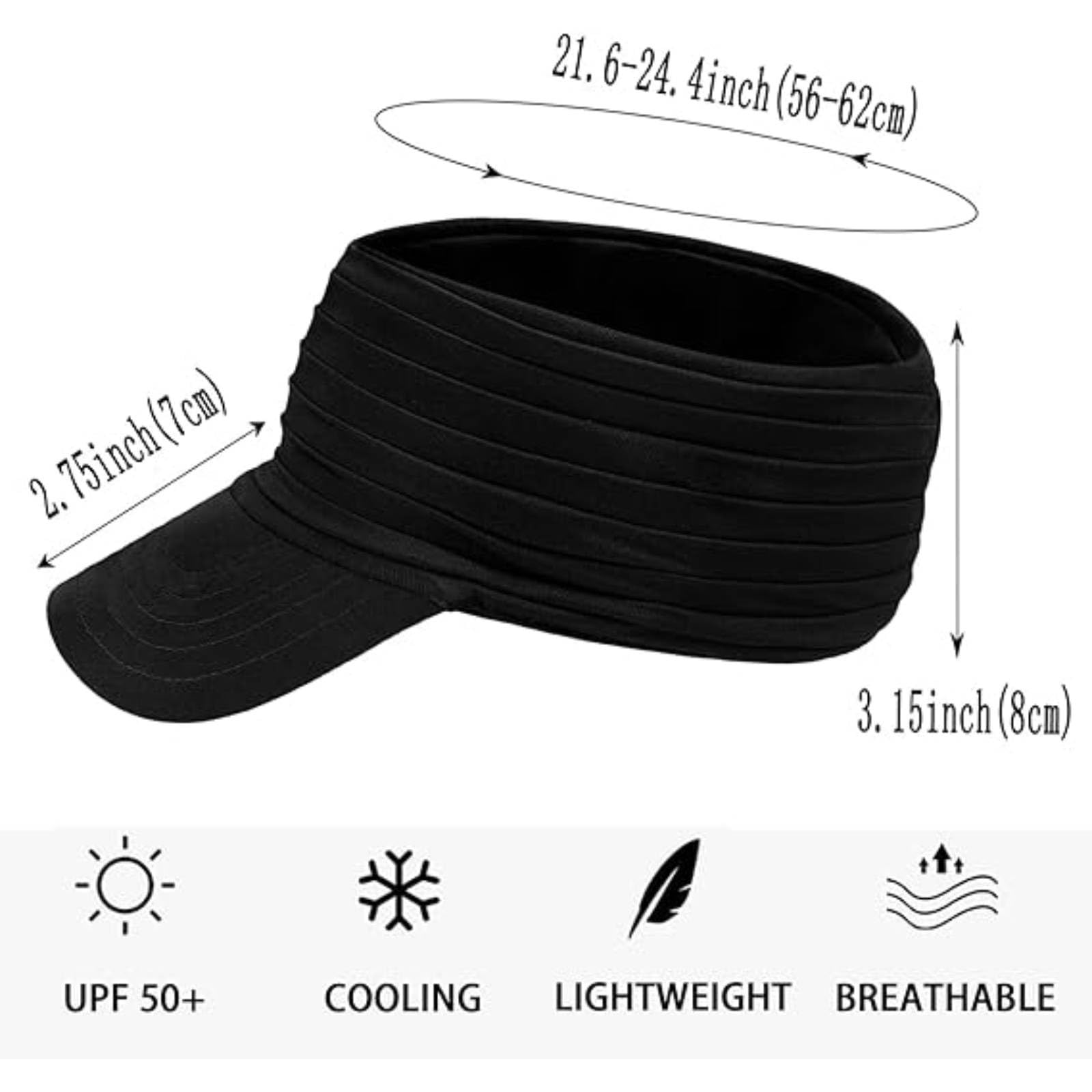 Generico Sombreros de playa deportivos para hombre y mujer, gorros elásticos, ligeros y plegables, para correr y tenis, gorra con visera elegante