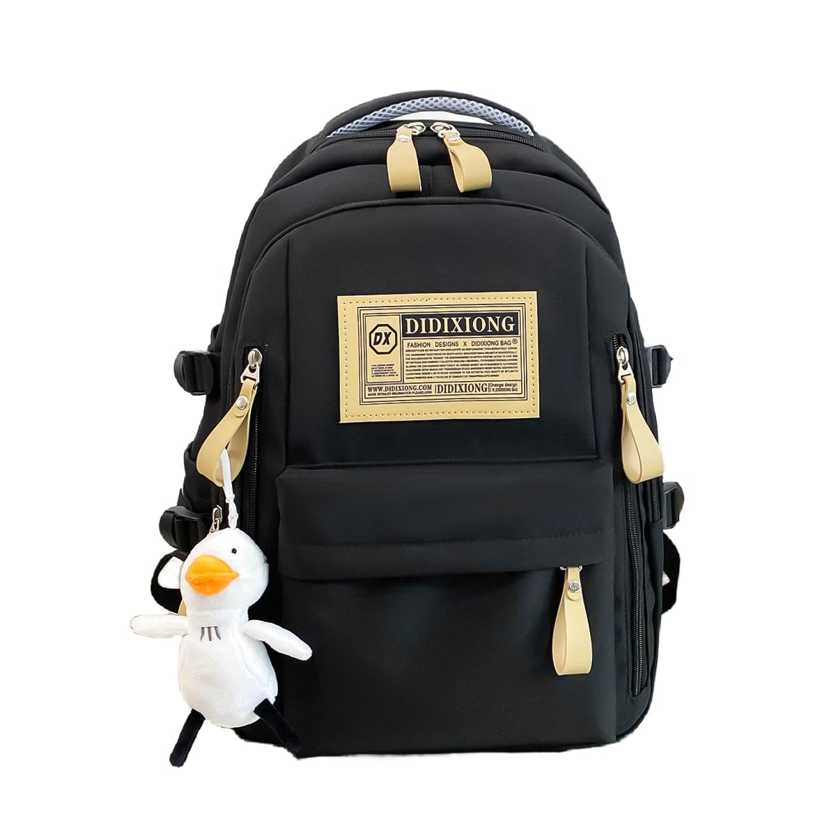 Cute Aesthetic Backpack Kawaii Backpack Supplies Laptop Bag Travel Bookbag Large Capacity (Black)