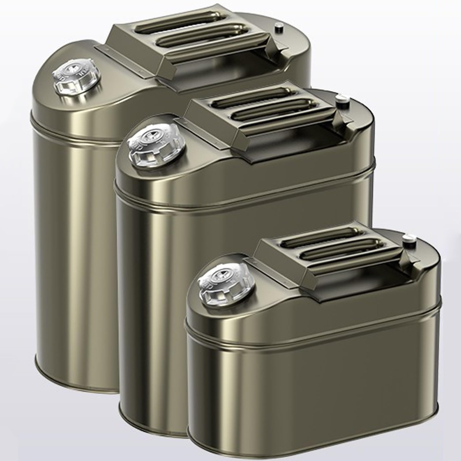Contenedor de Gasolina de Acero Inoxidable para Camping, garrafa metálica de 5 galones - Gran Capacidad, portátil y Duradera (Grande)