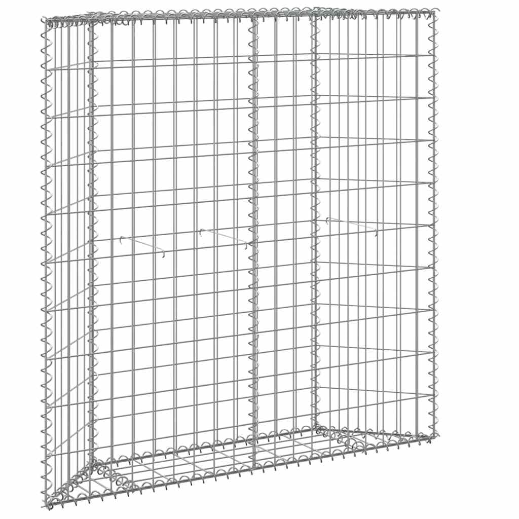 Jardinera de acero galvanizado, 100 x 20 x 100 cm, cesta de alambre de acero galvanizado para jardín, maceta estable como malla de malla, inoxidable y resistente a la intemperie, para flores o grava