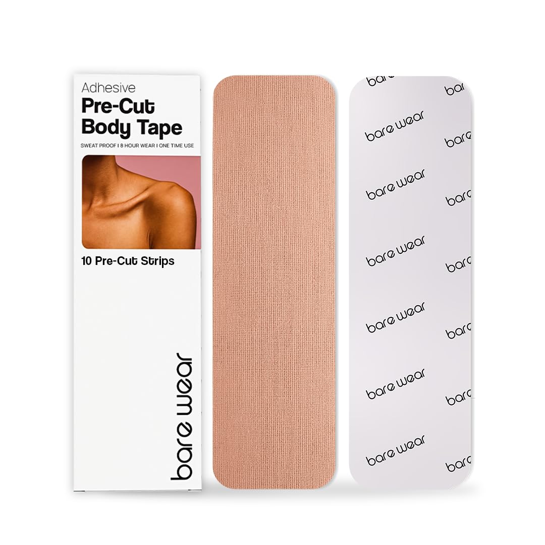 Bare Wear Pre-Cut Body Tape Strips 7.5 cm Width A-J+ Cup Sweatproof Breast Lift Boob Tape (Pack of 10)-image-6