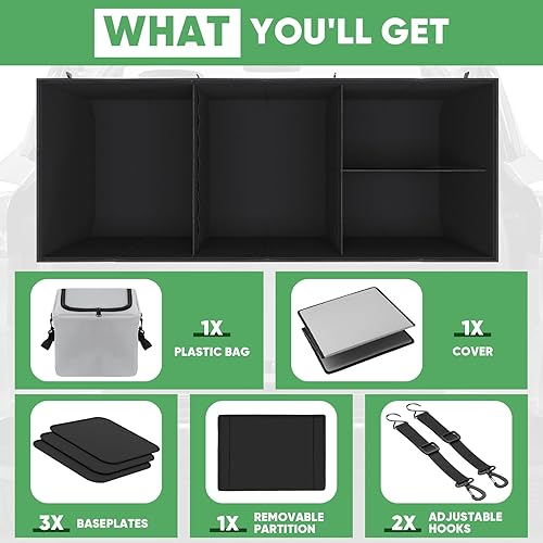 Miniatura 8 de Simniam Organizador de maletero de automóvil con bolsa de comestibles aislada, caja de almacenamiento de alta capacidad de 92 litros, con 4