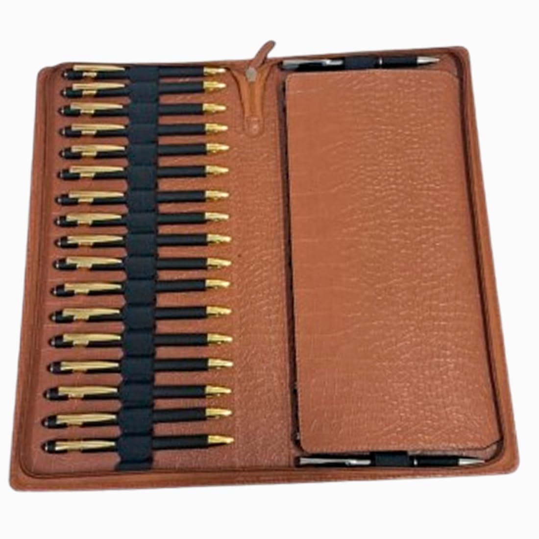 essart Astuccio portapenne in pelle PU di alta qualità, per uomo e donna, con 36 scomparti, con cerniera, per scuola, lavoro e ufficio, colore coccodrillo