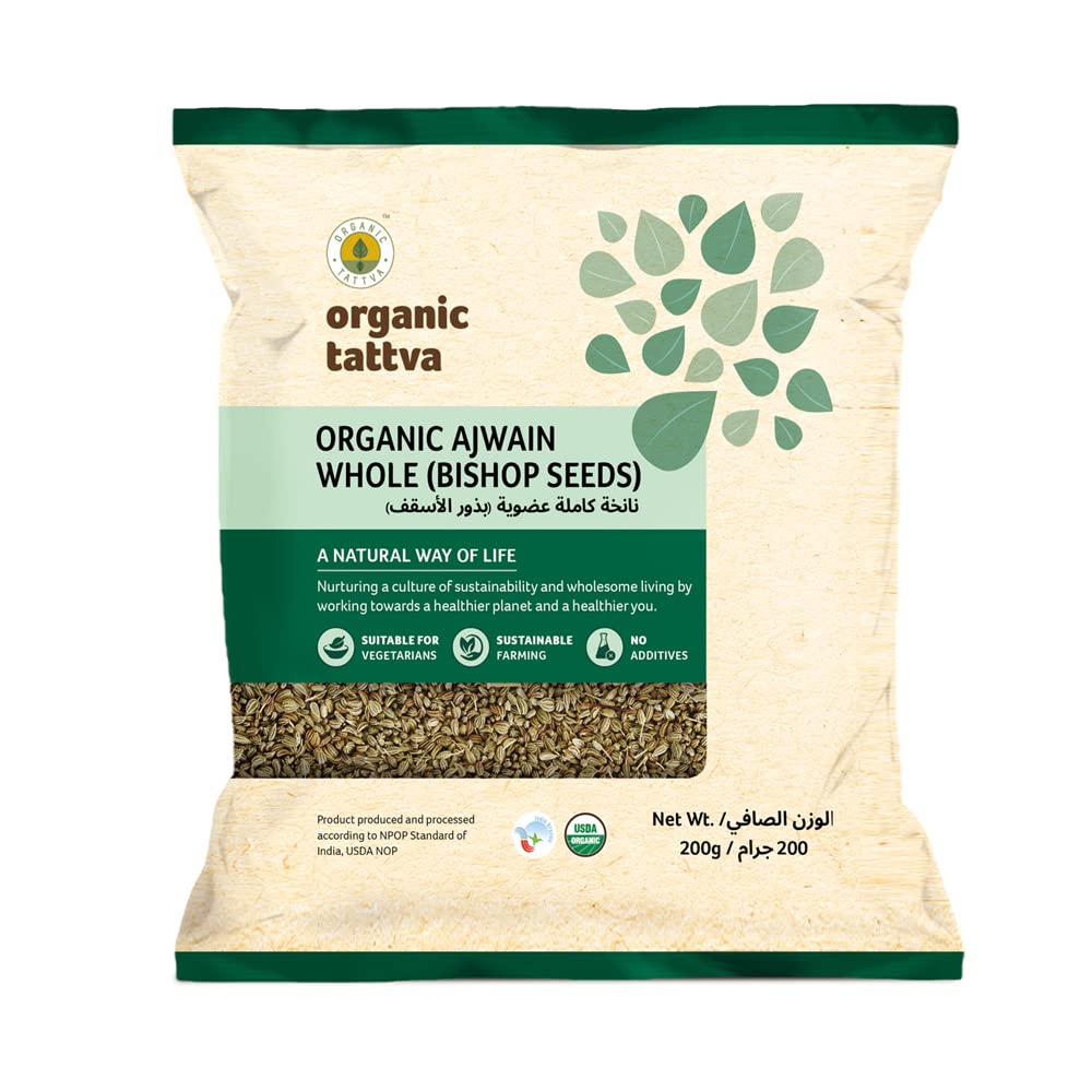 Organic Tattva Organic Ajwain Whole (Bishop seeds) 200 grams