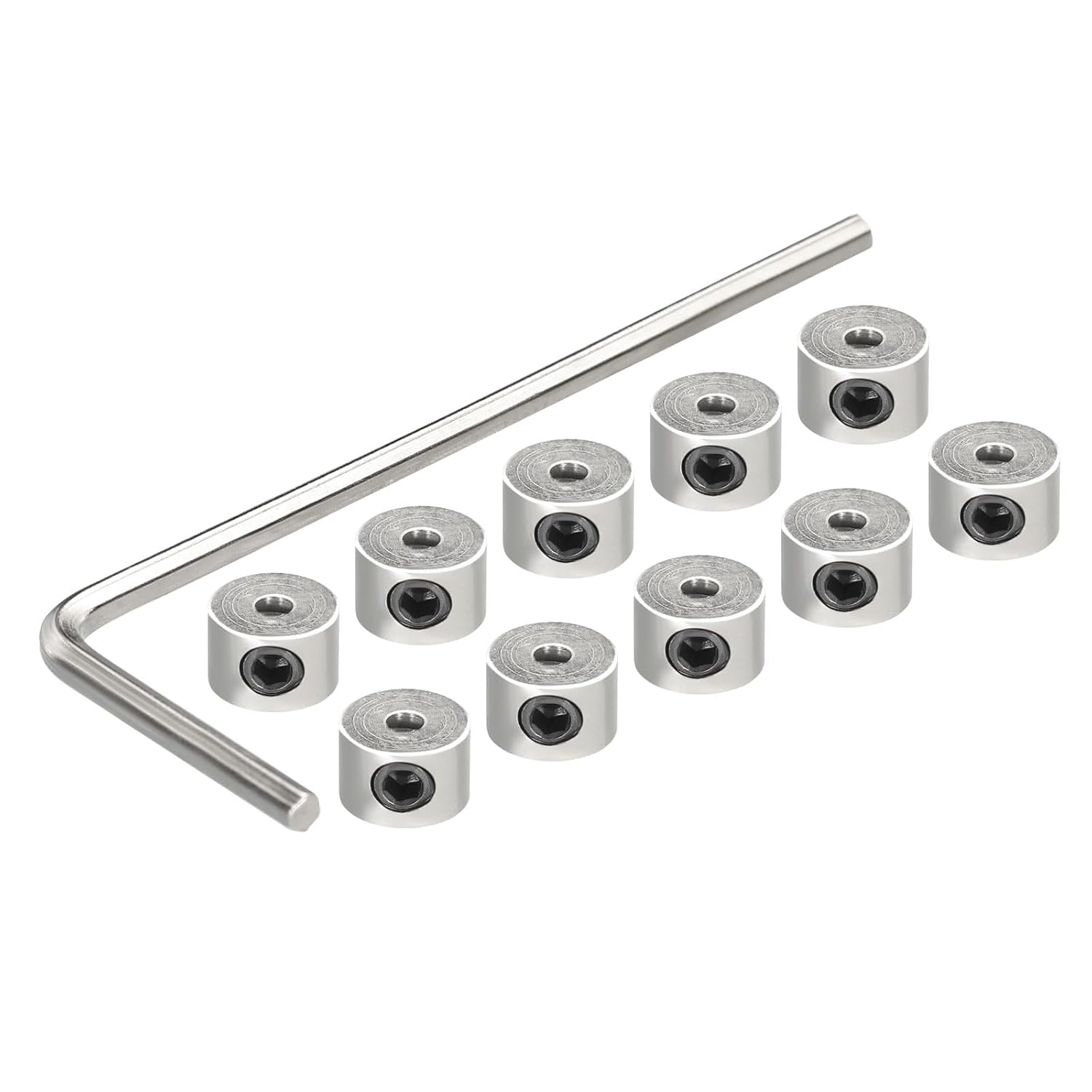 MECCANIXITY 10Pcs Landing Gear Stopper 1.55 x 6mm/0.06"x 0.24" Plane Wheel Collar Block with Wrench for RC Airplane Model Remote Aircraft