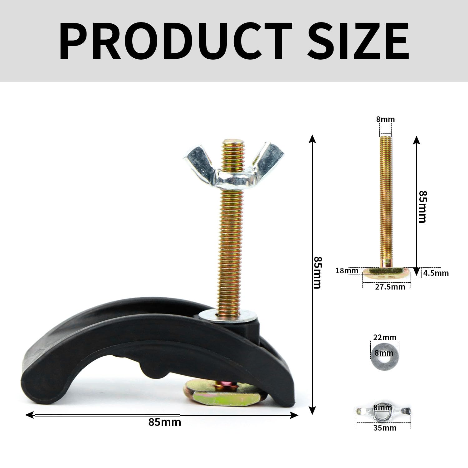 T Track Morsetto, 2 Pezzi M8 Morsetti T-Track per Legno, T-Track Hold Down Clamp Per la lavorazione del Legno Piastre di Fissaggio Stabile e Flessibile Morsetto di Fissaggio per T-Slot Utensili