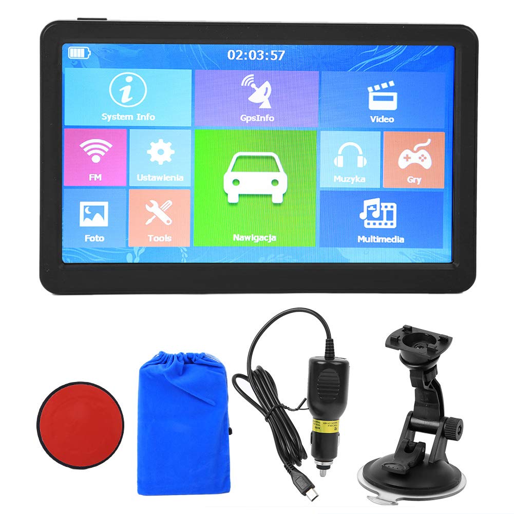 Navigatore GPS per camion per auto Navigatore per auto 9 pollici 8G 256M Radio FM di navigazione GPS con navigazione vocale, Avviso autovelox, Aggiornamento mappe