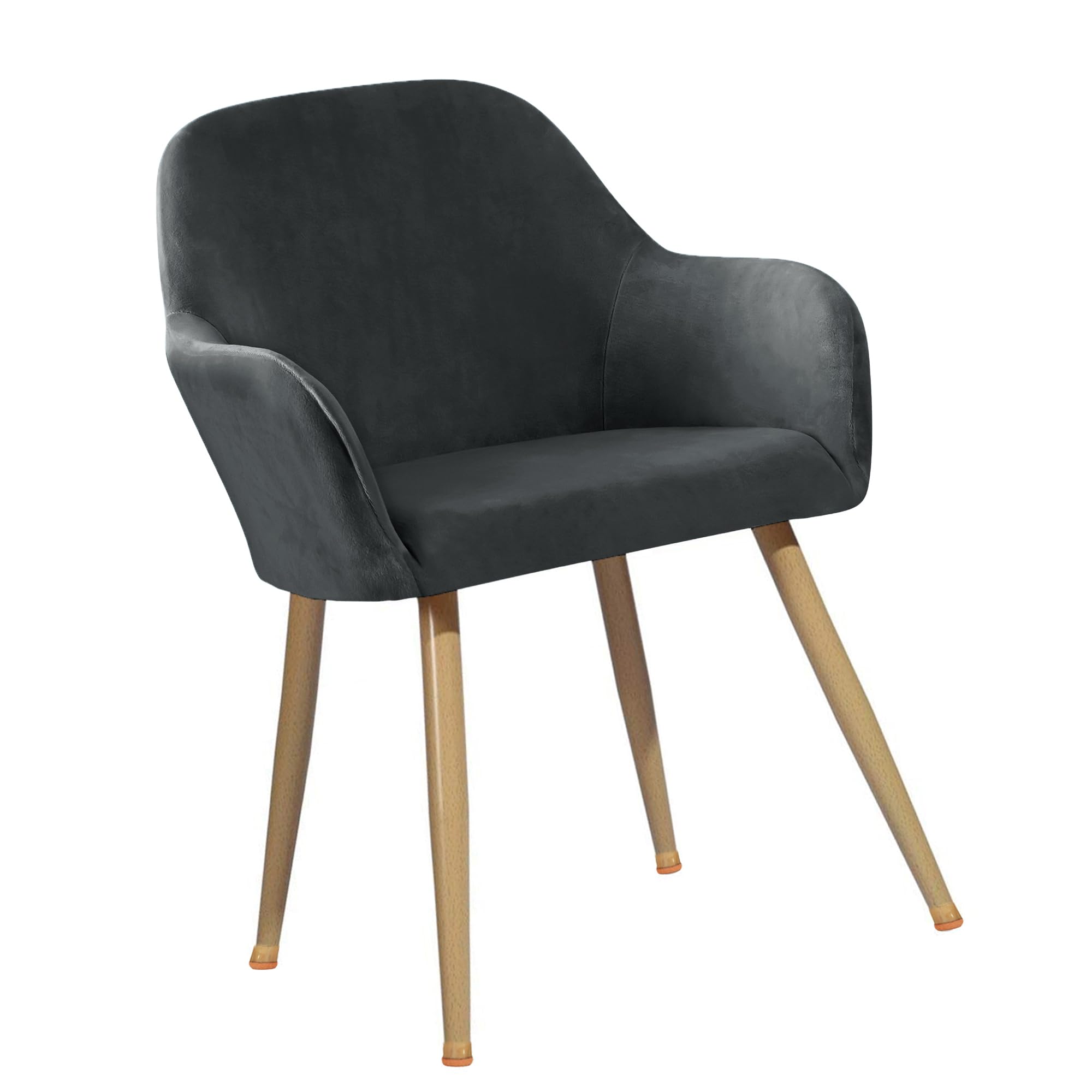Housses de chaise de salle à manger extensibles accoudoirs gris