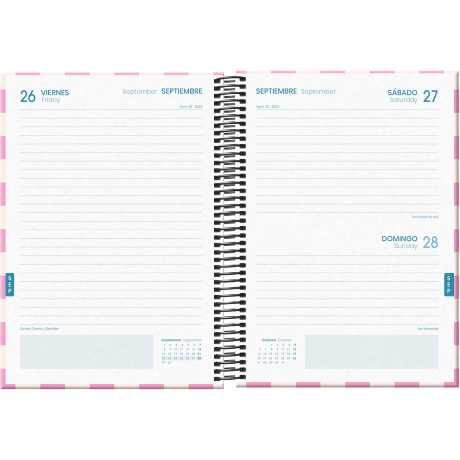 Dohe, School Planner 2025 2026, Day per Page, A5 Size (15x21 cm), Spanish and English, September to June - Image 2