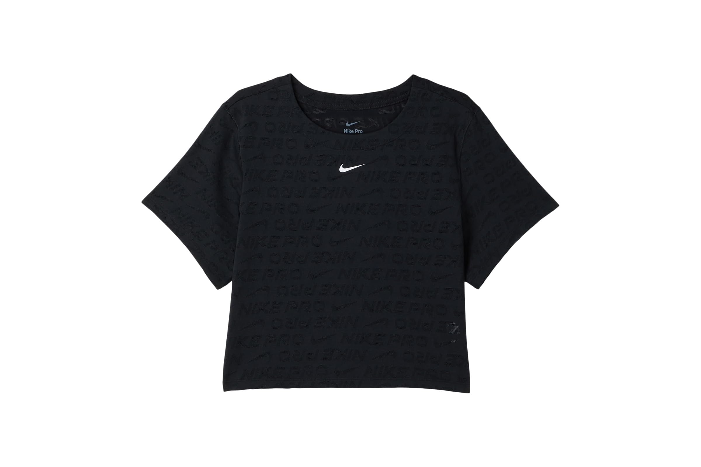 Nike Kids Pro Dri-FIT Short Sleeve Cropped Jacquard Top