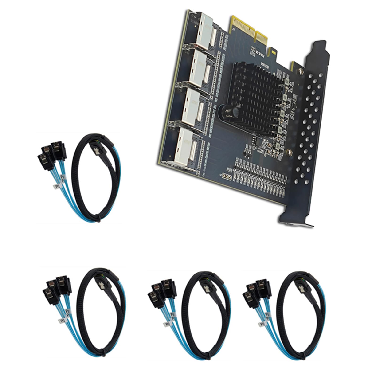 Carte adaptateur PCIExpress USB 3.0 4 ports transfert de données rapide 5 Gbit/s alimentés par SATA