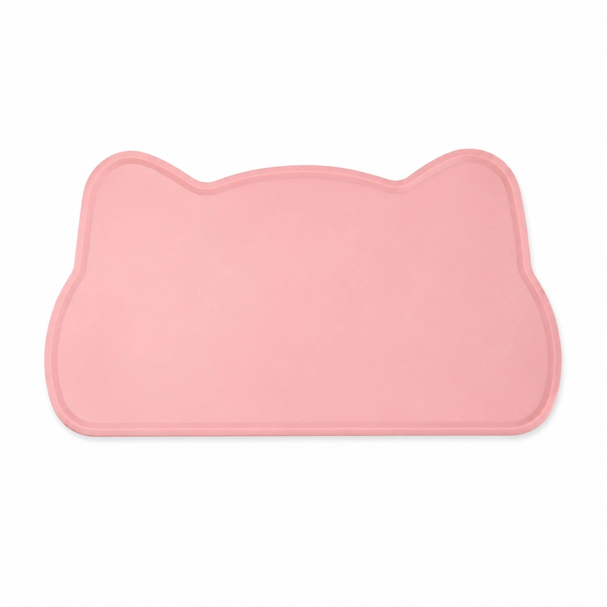 Jenck Silicone Pet Feeding Mat, Non-Slip Waterproof Cat Dog Bowl Mat, Cat Shaped Pet Food Water Placemat, Pink, 43x26cm — image 1